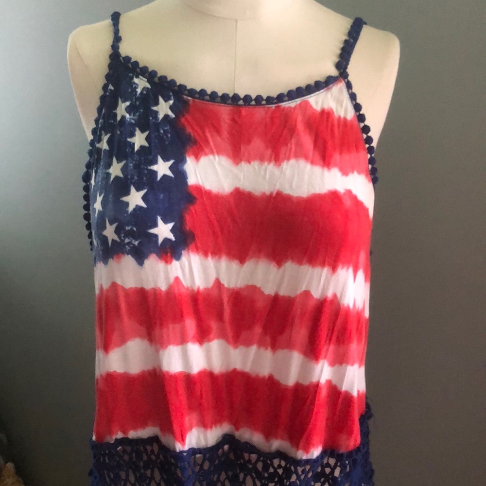 Americana Cropped Tank Top Size XL